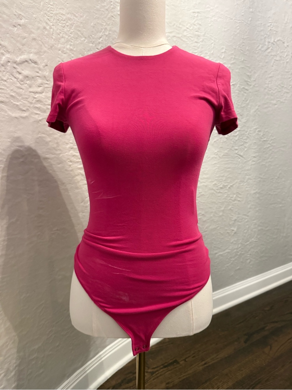 Abercrombie & Fitch Hot Pink Short-Sleeve Crewneck Bodysuit